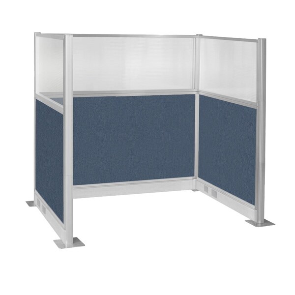 Pre-Configured Hush Panel Electric Cubicle (U Shape) 6' x 4' W/ Window Ocean Fabric